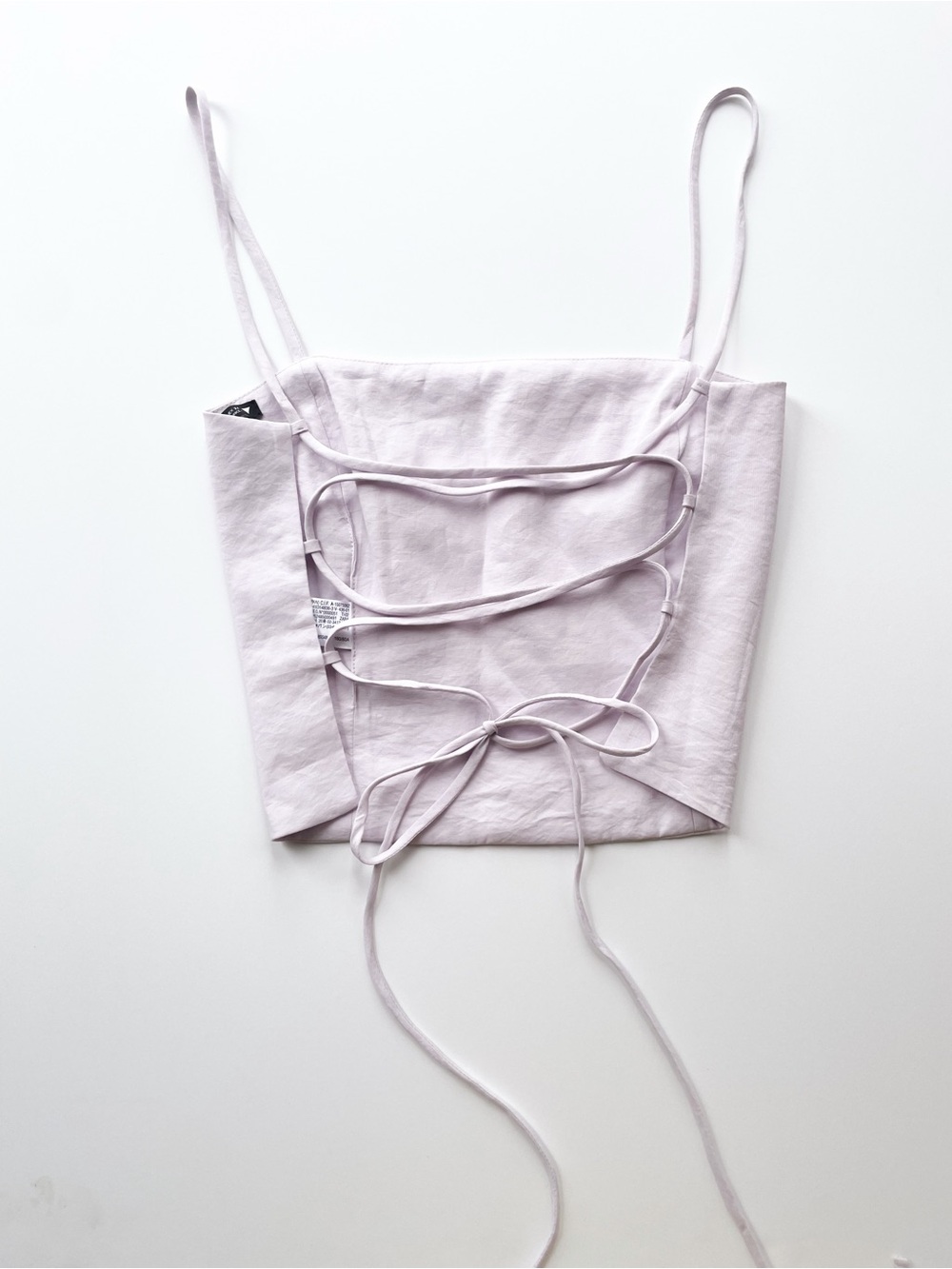 Zara Lavender Lace-Up Cropped Cami